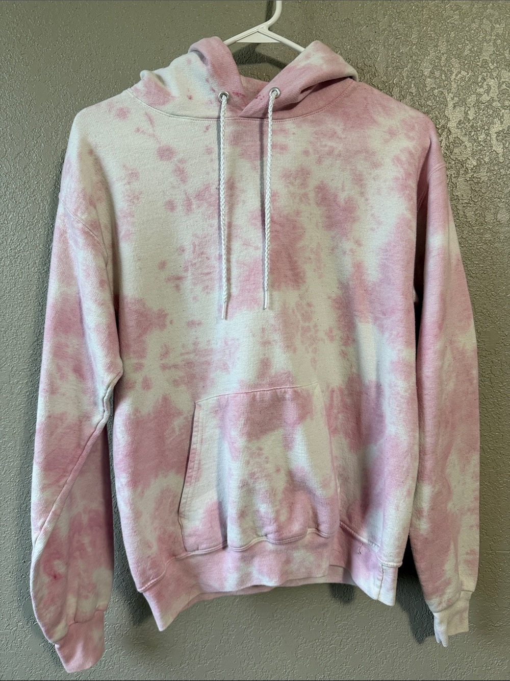 Artist Union Clothing Co. Pink & White Tie-Dye Crewneck Hoodie